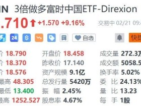 3倍做多富时中国ETF-Direxion大涨超9%